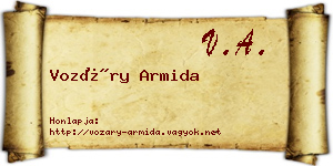 Vozáry Armida névjegykártya